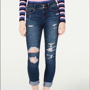 Indigo Rein Juniors Ripped Cuffed Skinny Jeans